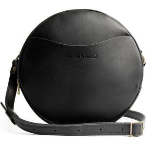 🆕Portland Leather Women Black Imported Goods Circle Handmade Crossbody Bag